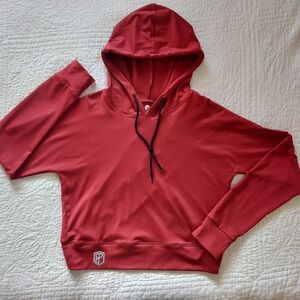 Born Primitive Women's RED Crossback Crop Hoodie Longsleeve Pullover